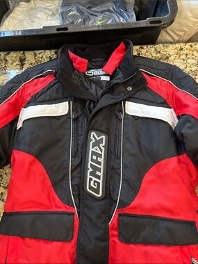 Men's Red and Black Ski Jacket